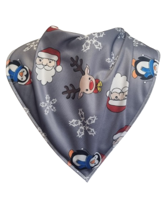 Festive Friends Silver Bandana Bib - Size 4